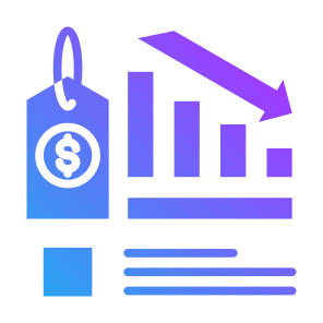 Low Price, Down, Markets, Reduce, Low Price icon