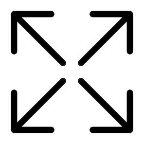 Full Screen, Expand, Extend, Direction, Arrows, Orientation, Multimedia, Interface icon