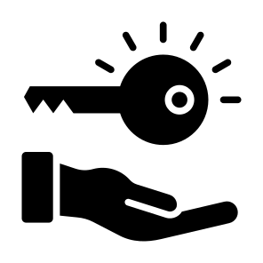 Key, Key Features, Ownership, Guarantee, Security  icon