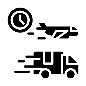 Fast Delivery, Delivery Plane, Cargo Truck, Shipped, Time And Date  icon