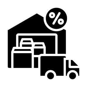 Wholesale, Sales, Discount, Shipping And Delivery, Warehouse  icon