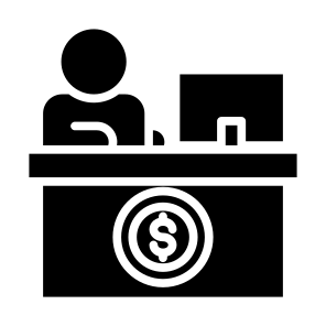 Teller, Bank, Office, Professions And Jobs, Desk icon