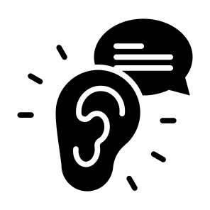 Buzz Marketing, Talk, Listen, Speak, Ear  icon