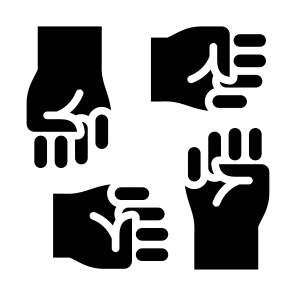 Teamwork, Hands, Support, Collaboration, Sport Team  icon