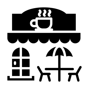 Cafe, Shop, Place, Coffee, Drink, Food  icon