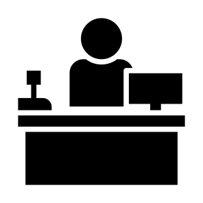 Cashier, Register, Counter, Payment, Employee, Checkout icon