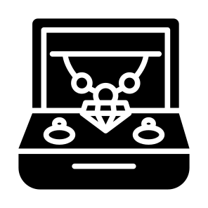 Jewelry, Box, Ring, Necklace, Diamond, Accessories icon