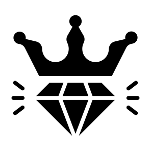 Luxury, Rich, Premium, Diamond, Crown, Royal icon