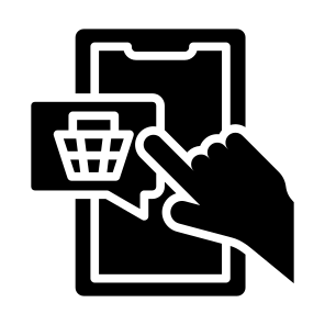 Online Shopping, Cart, Digital, Buy, Phone, Click icon