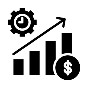 Efficiency Management, Money, Efficiency, Productivity, Improvement, Increase icon