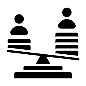 Income Inequality, Money, User, Income, Inequality, Inequality, Imbalance   icon