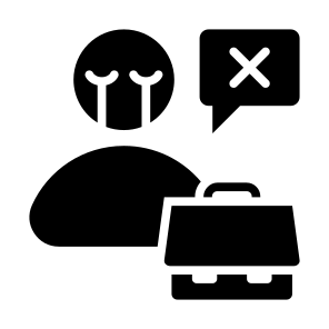 Unemployment, Fired, Job Loss, Employee, User, Sad icon