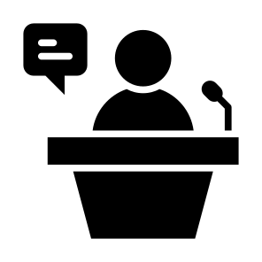 Public Speaking, Conference, Speaker, Speech, Podium, Communications icon