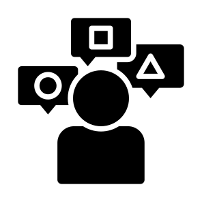 User, Experience, Customer, Person, Interacts   icon