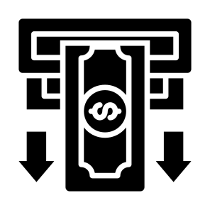 Cash Withdrawal, Money Withdrawal, Money, Currency, Atm Machine icon