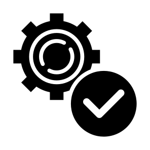Execution, Check, Gear, Check Mark, Processed icon