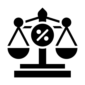 Balance, Trial, Law, Tax, Percentage, Scale icon
