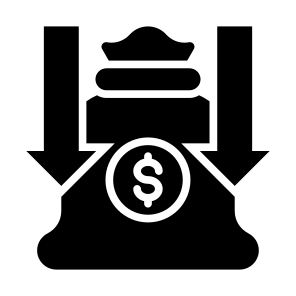 Reduce Cost, Cost, Reduce, Decrease, Money, Price icon