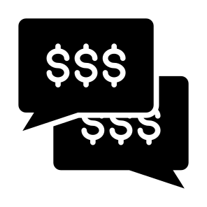 Chat, Money, Communications, Corruption, Bribe icon