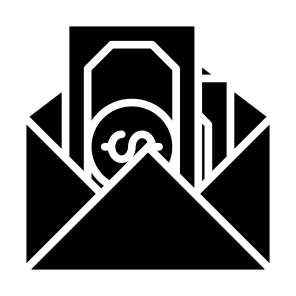 Envelope, Money, Corruption, Bribe, Illicit icon