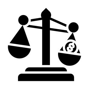 Justice Law, Dollar, Justice Scale, Corruption, Unbalanced, Law, Justice icon