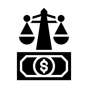 Money Court, Money, Justice, Verdict, Bribe icon