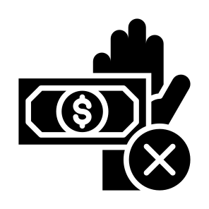 Rejection, Dollar, Cancel, Corruption, No Money icon