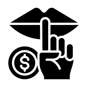 Silence, Money, Bribery, Mouth, Corruption icon