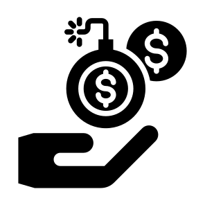 Debt, Venture, Fund, Crisis, Explosive, Business And Finance, Money, Loan icon