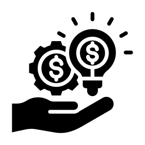 Financial Idea, Cost, Innovation, Finance, Management icon