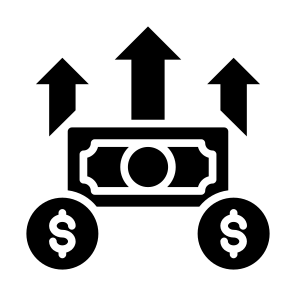 Growing, Price Up, Stock Market, Stock Price, Cash icon