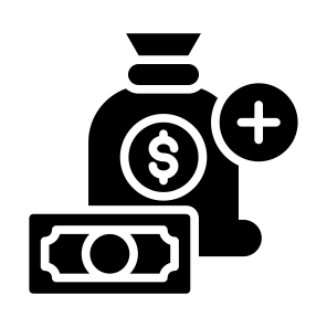 Income, Money Bag, Cash, Add, Money icon