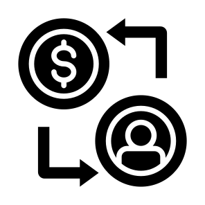 Exchange, Sell, Cash Flow, Buy, User, Money  icon