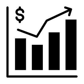 Growth, Value, Graph, Bar Chart, Profit, Money icon