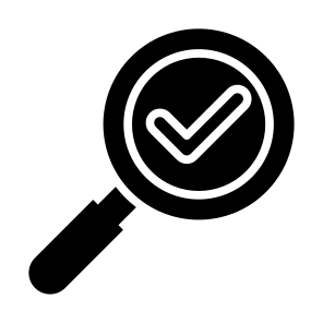 Search, Tick, Quality Control, Optimization, Checkmark, Quality Assurance icon