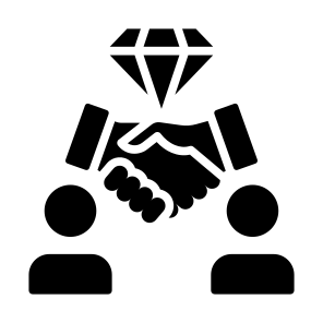 Business Relationship, Valuable, Client, Cooperation, Diamond  icon