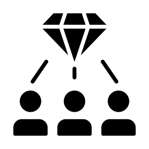 Valuable, People, Connection, Team, Diamond icon