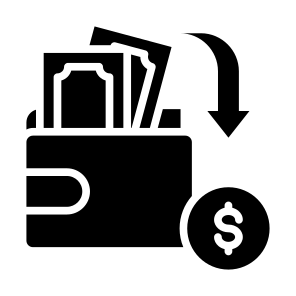 Incoming,  Wallet, Income, Salary, Earning icon