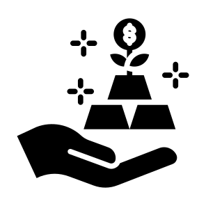 Return On Investment, Plant, Management, Gold, Growth icon