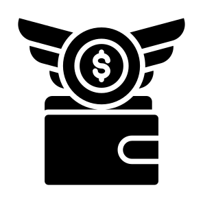 Spending Money, Angel, Wallet, Wings, Fund icon