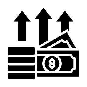 Yield, Money, Increase, Cash, Investment icon