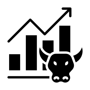 Bull Market, Stock, Market, Bullish, Stock Chart  icon