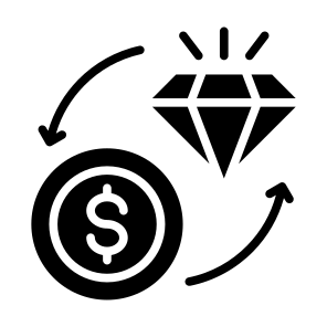 Exchange, Money, Diamond, Convert, Conversion icon