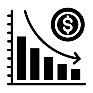 Loss, Bar Chart, Bankruptcy, Decrease, Crisis   icon
