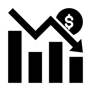 Loss, Income, Statistics, Decrease, Money icon