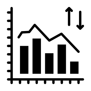 Market Fluctuation, Statistics, Up Down, Stock Market, Stock Exchange  icon