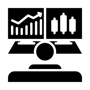 Trading, Trader, User, Stock, Bar Chart  icon