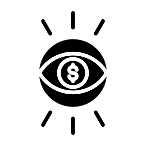 Vision, Visible, Eye, Money, Invest   icon