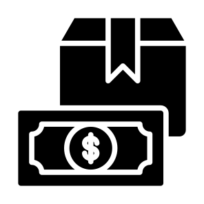 Cash, Payment, Money, Product, Delivery, Box, Shipping, Ecommerce icon