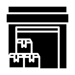 Warehouse, Box, Factory, Storage, Stock, Ecommerce icon